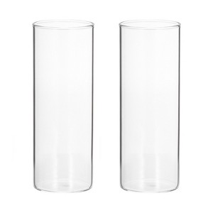 Unique Bargains Flower Candle Holder Glass Cylinder Vase 2 Pcs - 1 of 4