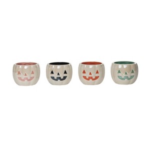 Transpac Ceramic Iridescent Nesting Pumpkin Ramekin Set of 4 Halloween Home Decorations - 1 of 1