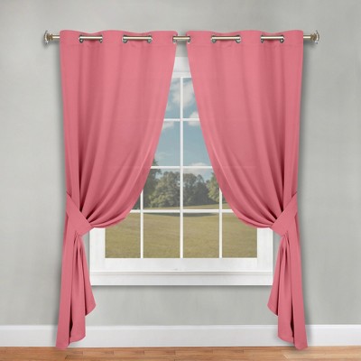 Classic Modern Solid Room Darkening Semi-Blackout Curtains, Grommets, Set of 2 by Blue Nile Mills