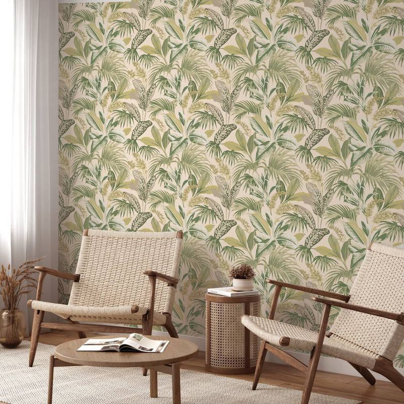 Tempaper &#38; Co. 28 sq ft Havana Palm Peel and Stick Wallpaper Green, 2 of 6