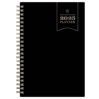 Day Designer 2025 Weekly/Monthly Planner 8.15"x5.91" Wirebound Black: Adult Stationery, Tabs, Paper 5x8, January-December