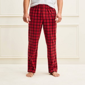 Men's Holiday Classic Plaid Fleece Matching Family Pajama Pants