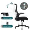 MAYEERTY Ergonomic Office Chair, Comfort Home Office Task Chair, Lumbar Support Computer Chair with Flip-up Arms and Adjustable Height, Black - 3 of 4