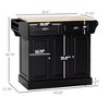 NicBex Mobile Kitchen Island Cart Multifunctional Kitchen Carts on Wheels with Storage with 2 Cabients and 1 Drawer for Dining Rooms, Black - 2 of 4