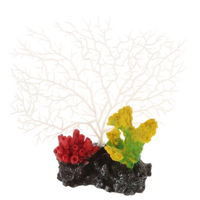 Unique Bargains 1 Pcs Colorful Coral Reef Decor Mini Faux Coral Decor for  Aquarium Decorations Red 12.5x13cm