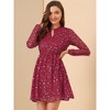 INSPIRE CHIC Women's Choker V Neck Vintage Flared Gilding Metallic Shiny Star A-Line Dress - 4 of 4