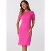 INSPIRE CHIC Women's Cocktail Party Elegant Floral Lace Crew Neck Sheath Dresses - 2 of 4