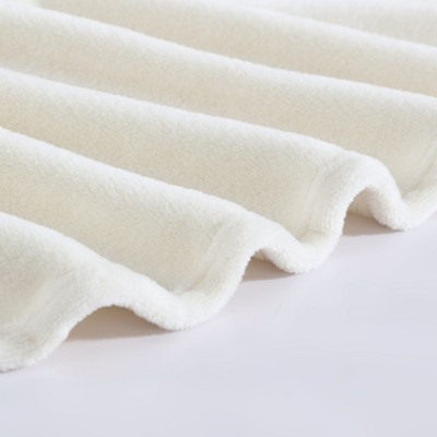King Ivory Ultra Soft Plush Fleece Reversible Blanket