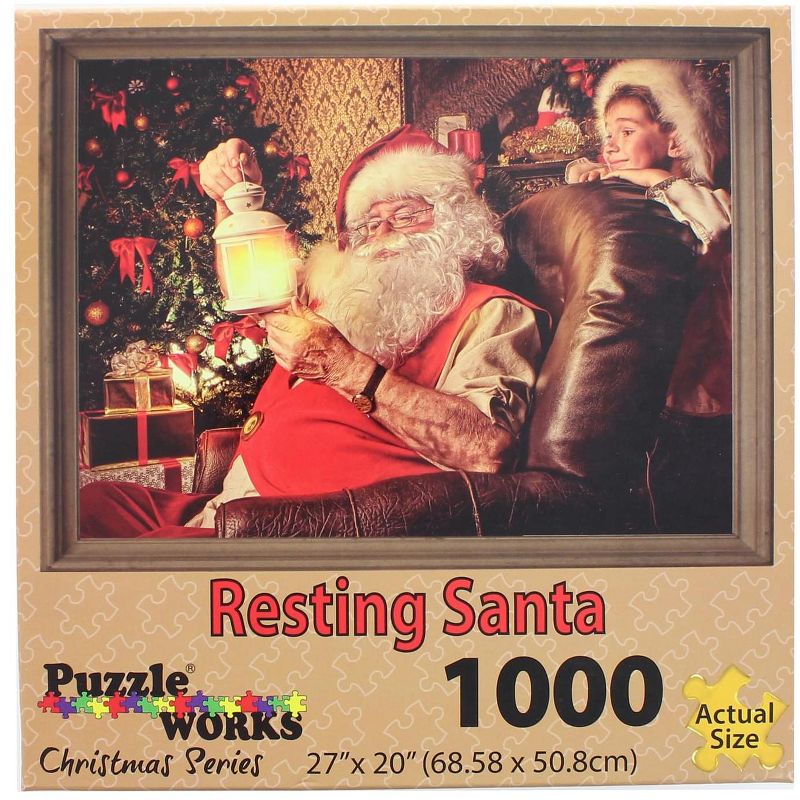Puzzleworks Resting Santa 1000 Piece Jigsaw Puzzle, 1 of 7