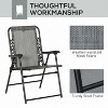 24.75'' Set of 2 Patio Folding Chairs, Outdoor Bungee Sling Chairs w/ Armrests, Portable Lawn Chairs - 2 of 4