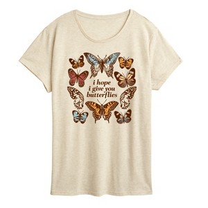 Women's - Instant Message - Give You Butterflies Short Sleeve Graphic T-Shirt - 1 of 4