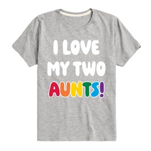 Boys' - Instant Message - I Love My Two Aunts Short Sleeve Graphic T-Shirt - 1 of 4