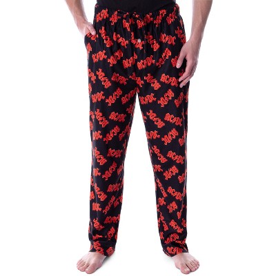Ac/dc Pajama Pants Men's Allover Logo Music Band Loungewear Sleep 