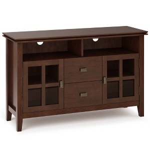 Stratford TV Stand for TVs up to 60" Russet Brown - WyndenHall: Storage Console with Adjustable Shelves - 1 of 4