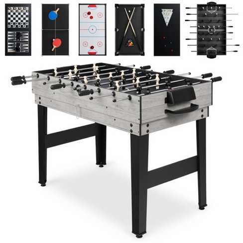 Foosball table ping pong table air store hockey table has a chess board and I don't kn