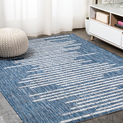 Bohemian Blue Stripe Washable Synthetic Rug - 3' x 5'