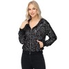 Anna-Kaci Women's Zip-Up Hoodie Jacket with Allover Sequin Embellishments and Ribbed Trim - 3 of 4
