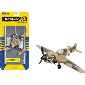 Curtiss P-40 Warhawk Fighter Aircraft Camouflage with Runway Section Diecast Model Airplane by Runway24 - 1 of 3