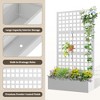 TOAOTBNBO Metal Raised Garden Bed with Square-Hole Trellis, Outdoor Planter Box for Climbing Plants, Galvanized Garden Box with Drainage Holes - 4 of 4