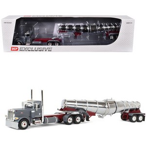 Peterbilt 389 Day Cab and Polar Deep Drop Tank Trailer "North Coast Wine" Gray 1/64 Diecast model by DCP/First Gear - 1 of 3