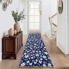 Washable Runner Rug, Modern Small Floral Pattern Area Rug with Non-Slip Backing Stain Resistant Indoor Carpet Low Pile Floor Cover - 4 of 4