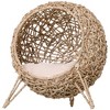PawHut 20.5" Weaved Cat Bed, Elevated Hand Made Cat House Condo with Cushion - 4 of 4