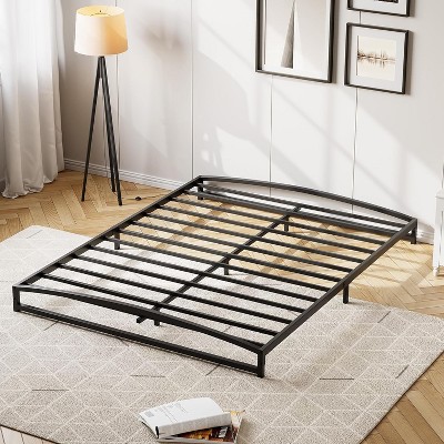 Low Profile  Bed Frame – 6 Inch Heavy Duty Metal Platform, Steel Slat Support, No Box Spring Needed, Easy Assembly, Black