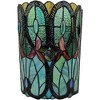 Amora Lighting Tiffany Style Double-Light Floral Wall Sconce – 13.5 Inch High Handcrafted Stained Glass Fixture for Vintage Interiors - 3 of 4