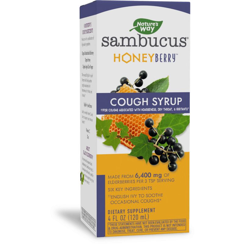 Nature&#39;s Way Sambucus HoneyBerry Cough Syrup with Elderberry - 4 fl oz, 1 of 8