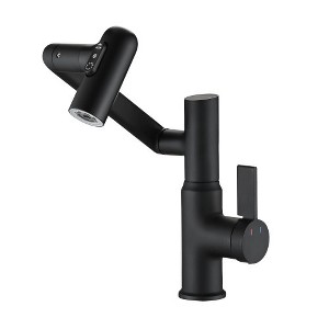 ALEXOUN Bathroom Sink Faucet with Spray Function and Temperature Display for Anti-Skid Switch and Hot & Cold and 360° Rotary - 1 of 4