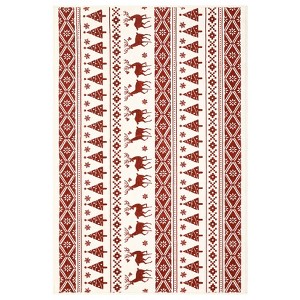 Coolmee Christmas Washable Rugs Snowflake Rug Non Slip Soft Non Shedding Indoor Holiday Decor Carpet for Living Room Bedroom - 1 of 4