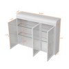 35.45"W Glass Door Vintage 3 Door Wall Cabinet with 3 Tiers of Storage for Bathroom, Kitchen and Dining Room - ModernLuxe - 4 of 4