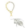 Adornia 14k Gold Plated Half Crystal And Half Paperclip Initial Toggle Bracelet - 3 of 3