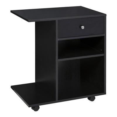 Vinsetto Mobile Printer Stand, Rolling File Cabinet Cart with Wheels, Adjustable Shelf, Drawer and CPU Stand