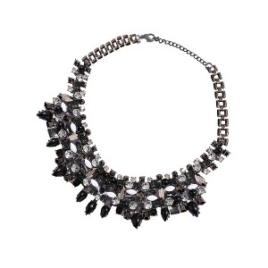 SOHI Women's Onyx Black Party Statement Necklace - 1 of 4