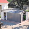 Vynxaria 10x14FT Outdoor Metal Storage Shed,Large Waterproof Garden Shed with 3 Lockable Doors, Side Door&4 Air Vents for Backyard/Patio, Light Gray - 2 of 4