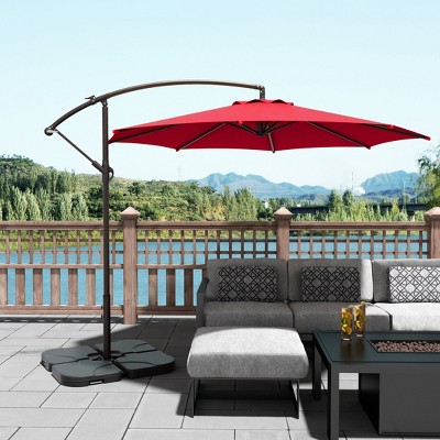 WestinTrends 10 Ft Outdoor Patio Cantilever Offset Umbrella with Base Weights