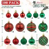 100 Pcs Christmas Ball Ornaments Set, Red and Green Xmas Tree Decoration, Shatterproof Decorative Hanging Balls with Loop for Christmas Party - 2 of 4