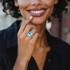 Ross-Simons 20.00 Carat Sky Blue Topaz Cocktail Ring With Diamonds in 14kt Yellow Gold - 2 of 4