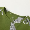 Owlivia Organic Cotton Toddler Short Sleeve Pajama Sets, Baby Summer 2Pc Sleepwear - Green Cheetah - 2 of 4