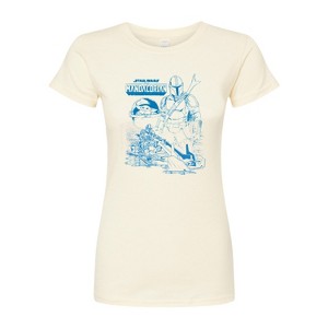 Women's - Star Wars - The Mandalorian Mando Sketchy Fitted Graphic T-Shirt - 1 of 3