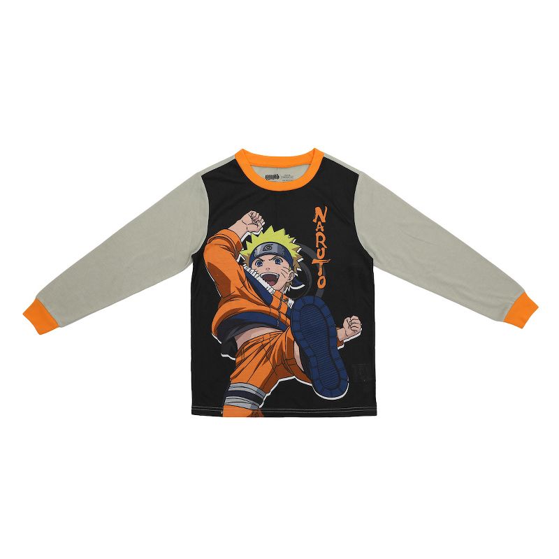 Youth Boys 2-Piece Naruto Sleepwear Set with Long Sleeve Shirt and Sleep Pants, 2 of 5