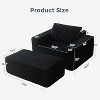 MAXYOYO 65"x49" Modern Corduroy Chaise Lounge Sofa Bed with Pillows for Living Room & Bedroom, No Assembly Required - 3 of 4