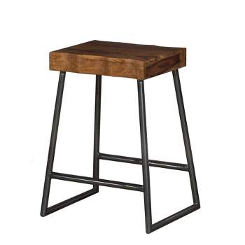 Emerson Square Non Swivel Backless Counter Height Barstool Natural - Hillsdale Furniture