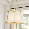 Rennnsan Jorelyn 23"W 6-Light Drum Ratten Boho Dimmable Chandelier in Gold - 4 of 4