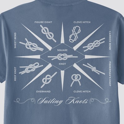 Мужские футболки Special Thanks Men's Sailing Knots Short Sleeve Graphic T-Shirt - Light Navy Blue S — фото 4