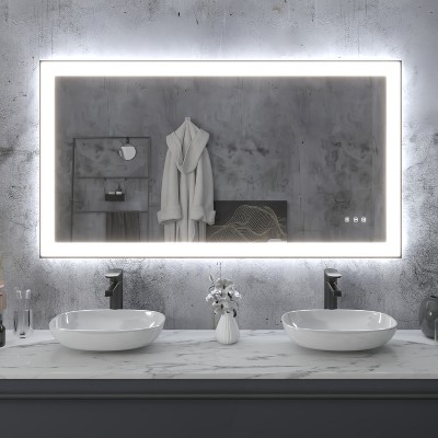 Black Framed LED Mirror