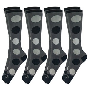 Bison Life Over The Calf Graduated Compression Socks (12-15 mm/Hg), Anti-Fatigue, Fits Women & Men, One Size - 4 Pairs - 1 of 4