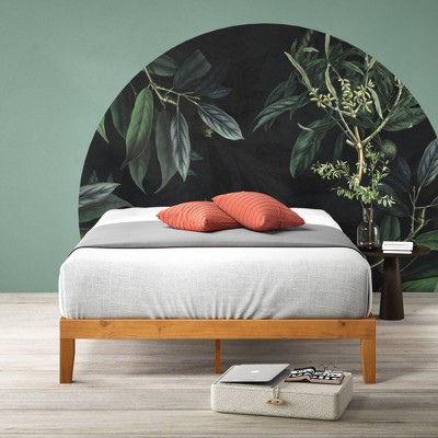 Rustic Pine Full Wood Platform Bed Frame with Slats