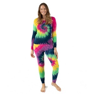 Leveret Womens Two Piece Cotton Tie Dye Pajamas - 1 of 4